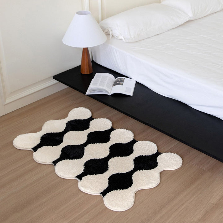 Contemporary Wavy Design Bowlift Rug