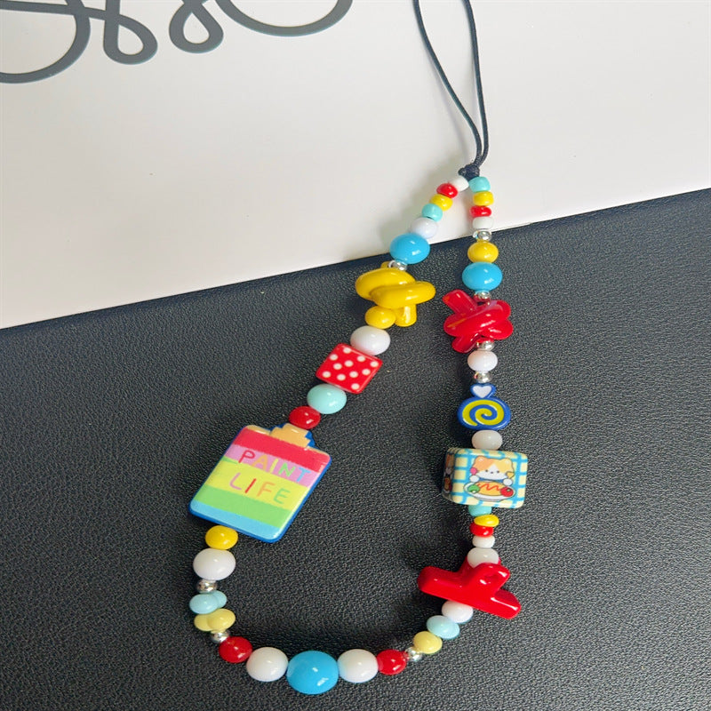 Colorful Themed Beaded Keychain Bowlift