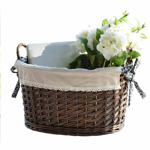 Basket with fabric insert