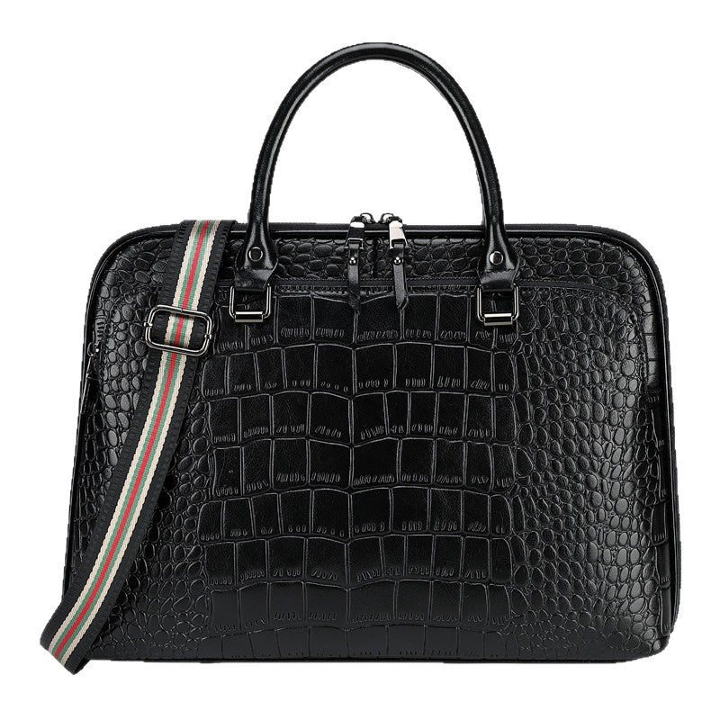 Elegant Laptop Briefcase in Crocodile Look Bowlift