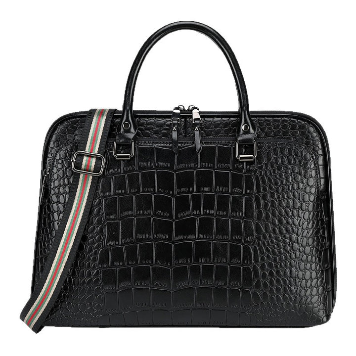 Elegant Laptop Briefcase in Crocodile Look Bowlift