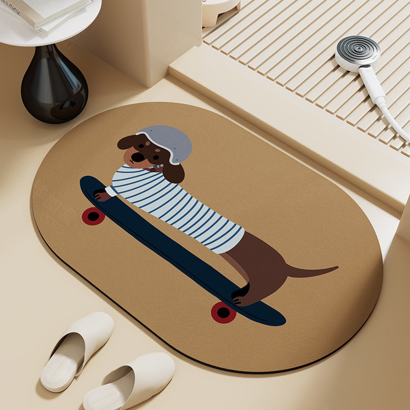 Playful Dog-Themed Bath Mat