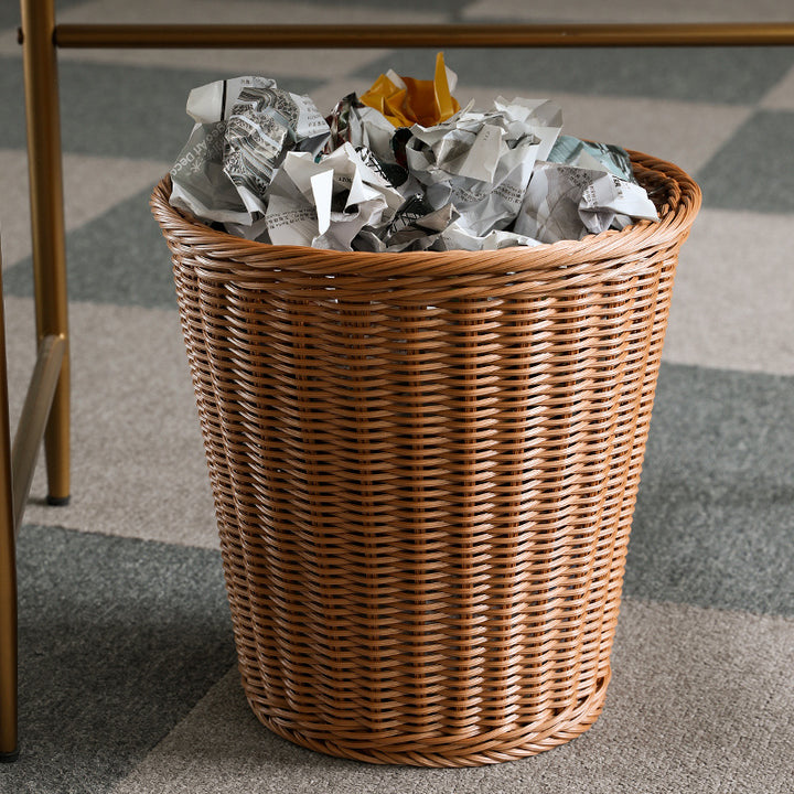 Decorative Woven Waste Basket Bowlift