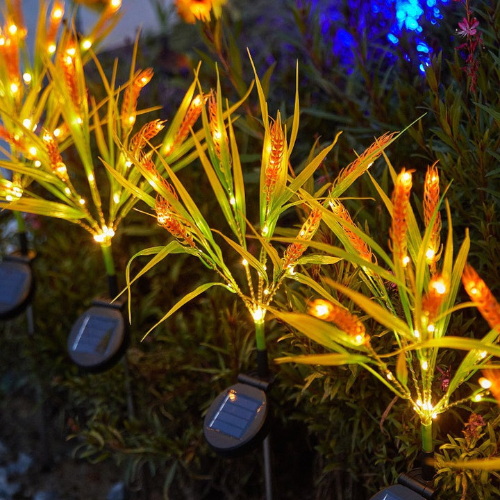 Solar LED Ornamental Ricegrass Garden Stake Lights With Micro-LED String And Ground Spike Bowlift