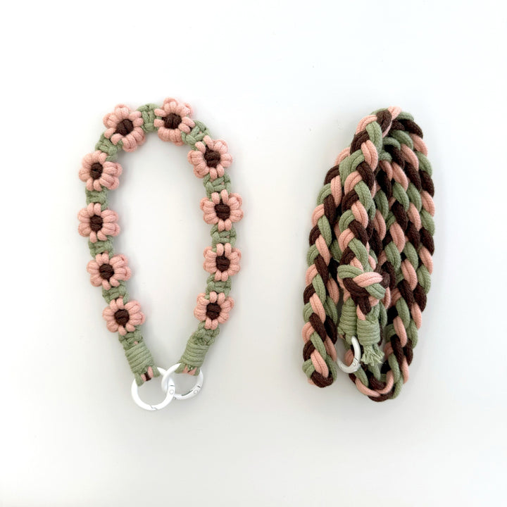 Macrame Dog Leash Holder Bowlift
