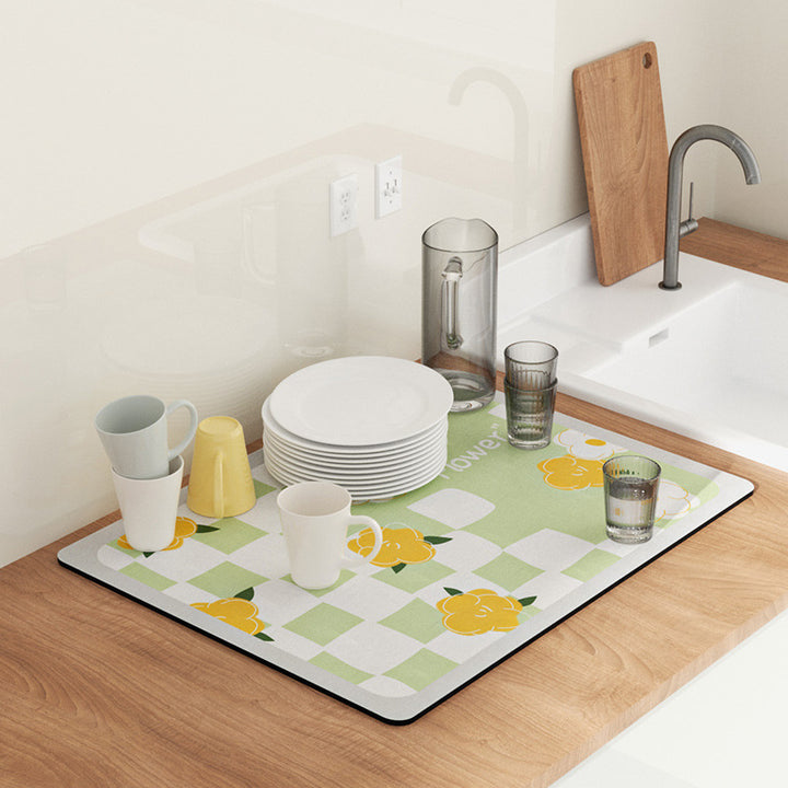 Fun-Themed Kitchen Drying Mat Bowlift