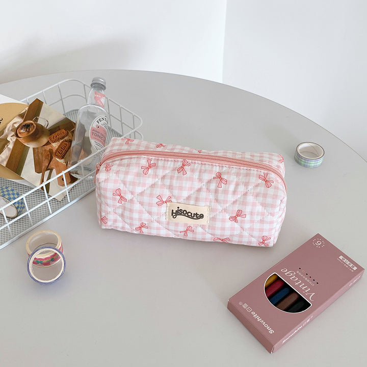 Quilted Cosmetic Pencil Case