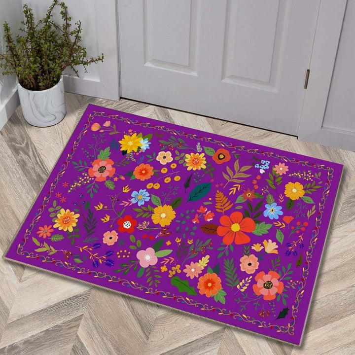 Luxurious Floral Design Bath Mat Bowlift