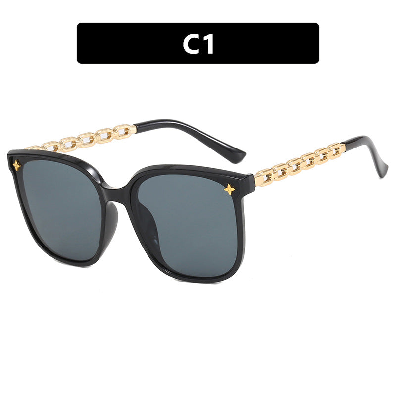 Women's fashionable sunglasses with trendy chain frame Bowlift