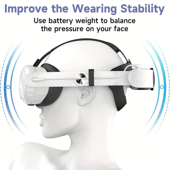 Ergonomic VR headset with high-performance battery Bowlift