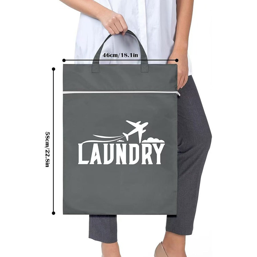 Stylish Laundry Tote with Zipper Bowlift