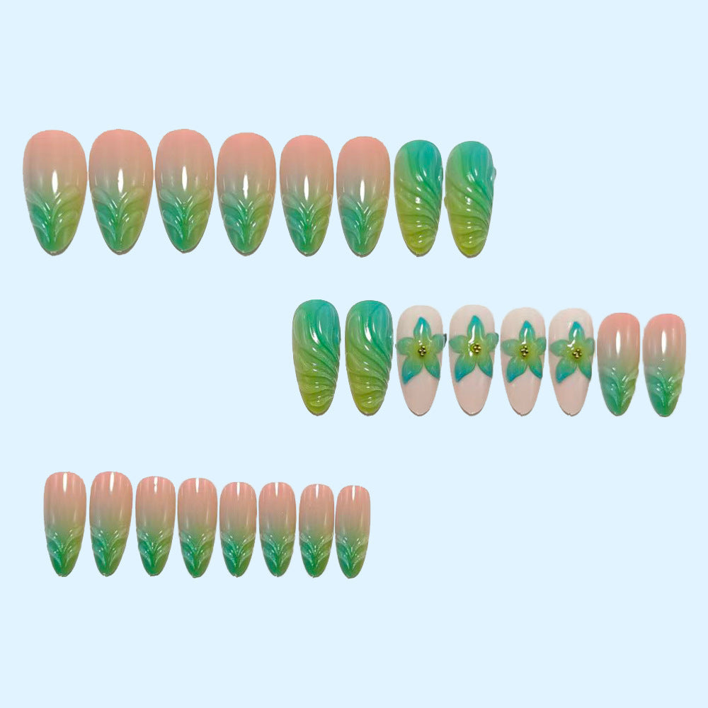 Artificial nails with playful floral design Bowlift