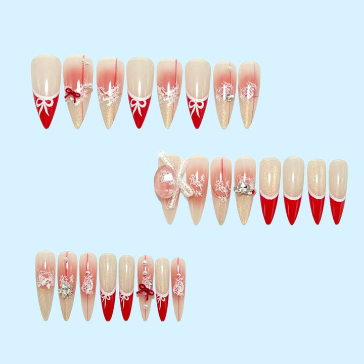 Artificial nail set with versatile and elegant design elements Bowlift