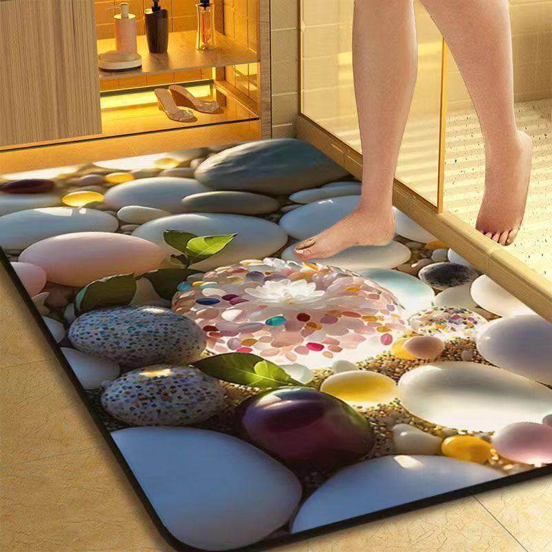Natural Stone Patterned Bath Mat Bowlift