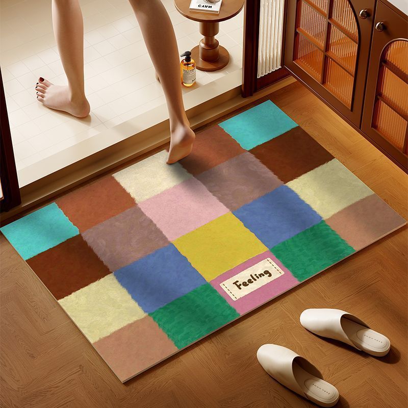 Colorful Patchwork Bath Mat Bowlift