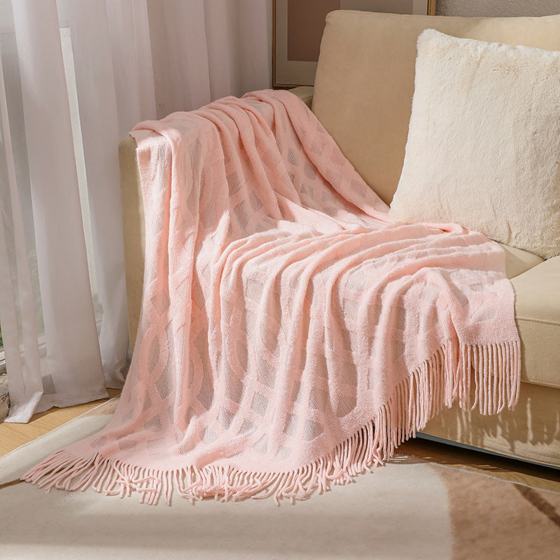 Premium Textured Knit Throw Blanket Bowlift