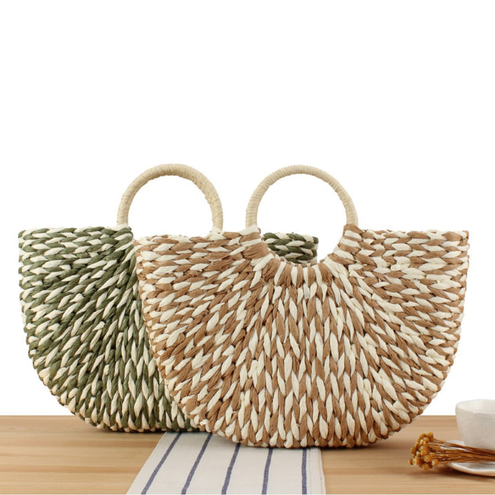 Braided Beach Bag with Ergonomic Handle Bowlift