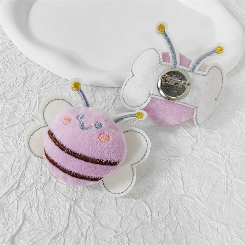 Cute Plush Bee Brooch Bowlift