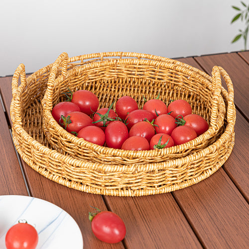 Ladies Round Serving Rack Made of Braided Material Bowlift