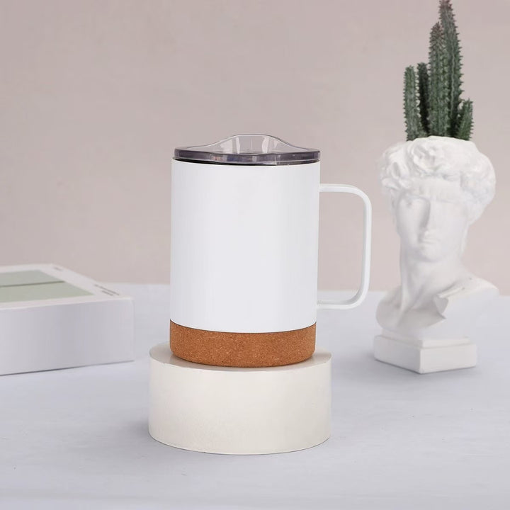 Ladies elegant coffee mug with cork bottom and transparent lid Bowlift