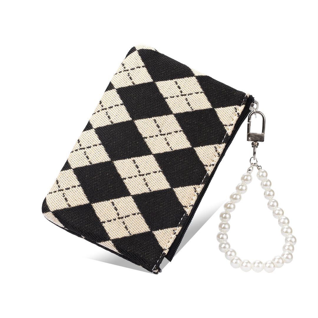Stylish Checkered Zip Wallet