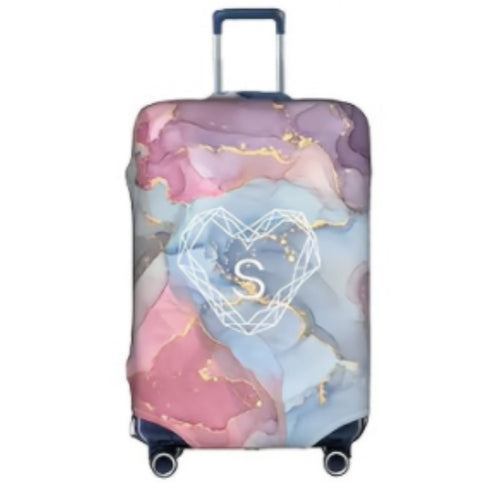 Women's Hard Shell Suitcase with Elegant Marble Pattern Bowlift