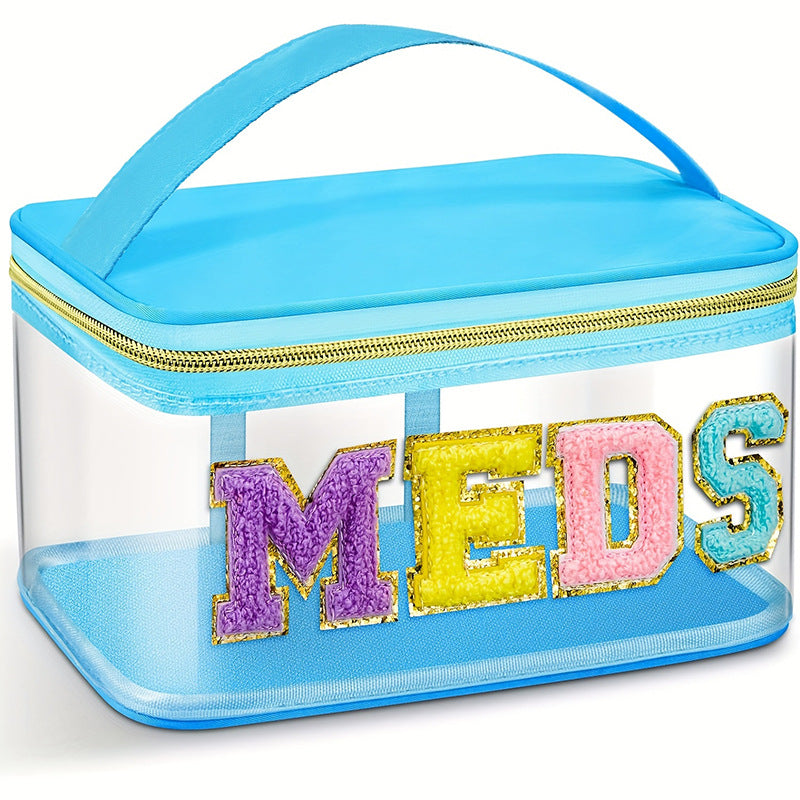 Transparent cosmetic organizer bag with glitter details Bowlift