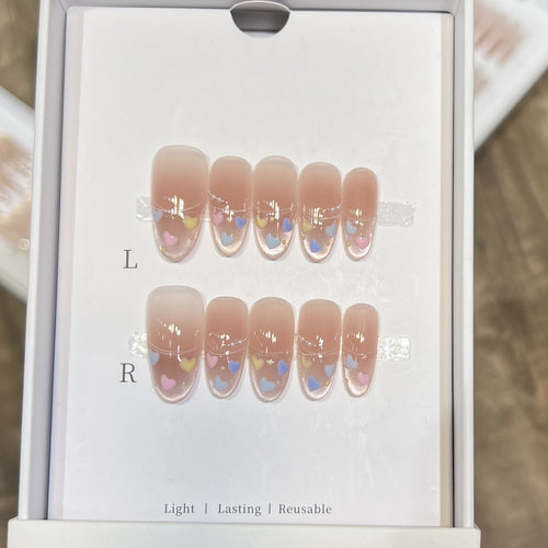 Heart-Themed Stiletto Press-On Nail Set Bowlift