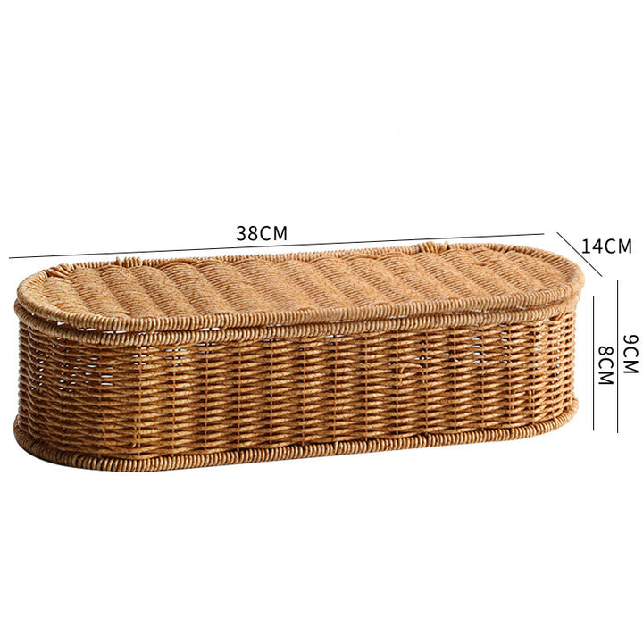 Oval Handmade Wicker Storage Basket Bowlift