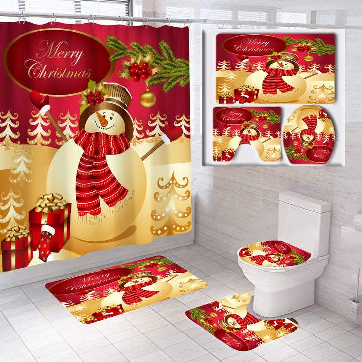 Christmas Themed Bathroom Set Bowlift