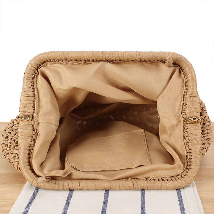 Braided Clutch with Pearl Accent Bowlift