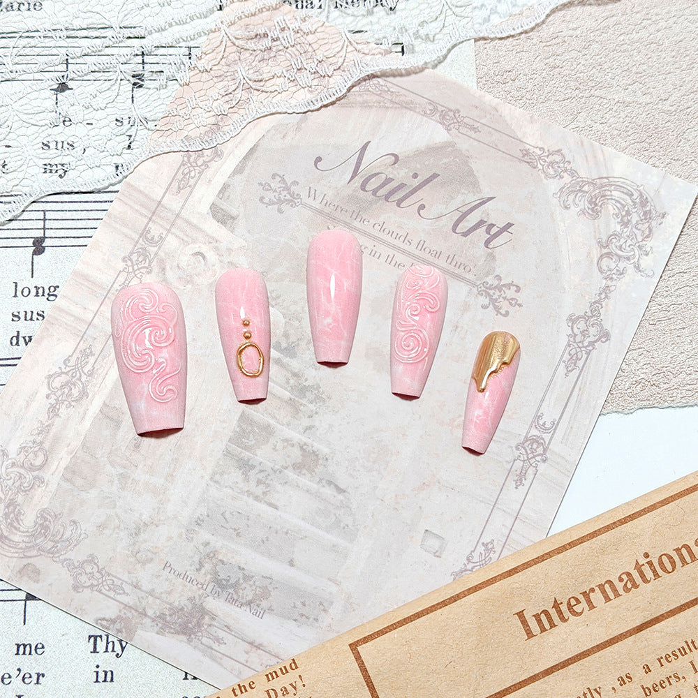 Artificial nails with elegant decorations Bowlift