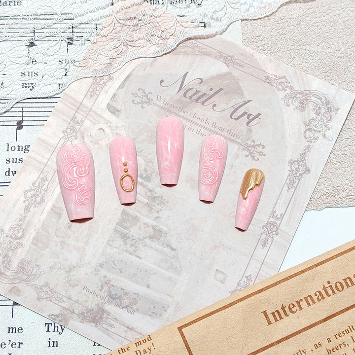 Artificial nails with elegant decorations Bowlift