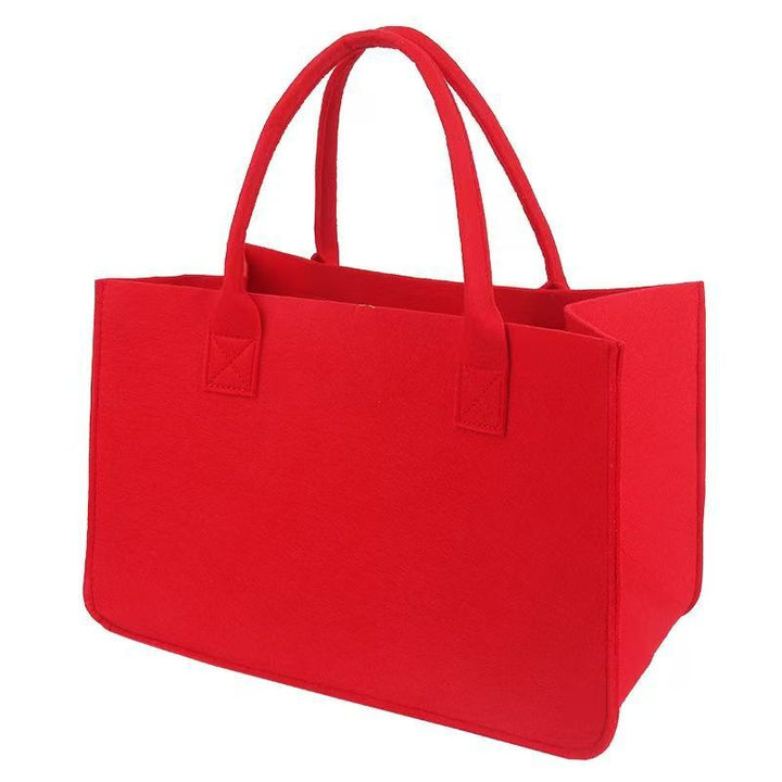 Structured felt tote bag with reinforced handles and organized interior Bowlift