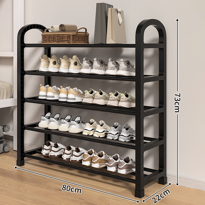 Multi-Tier Narrow Shoe Storage Rack With Arched Side Frame And Slim Footprint