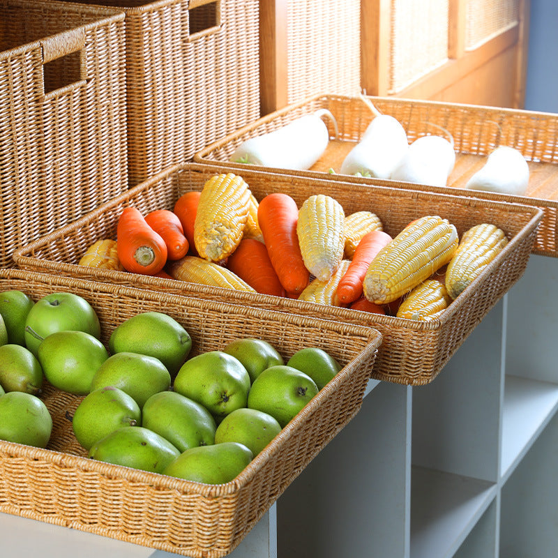 Handwoven Rectangular Storage Tray Bowlift