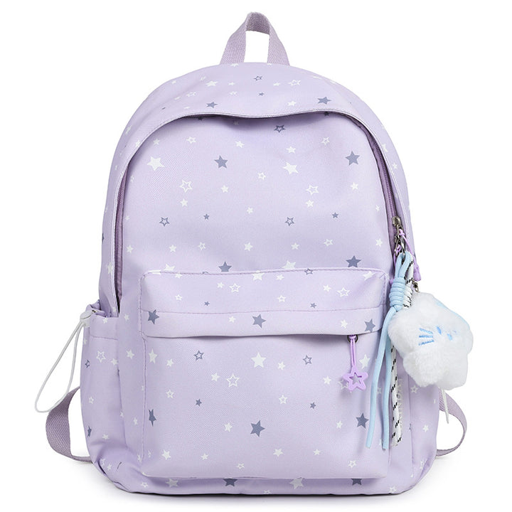 Starry Patterned Plush Backpack Bowlift