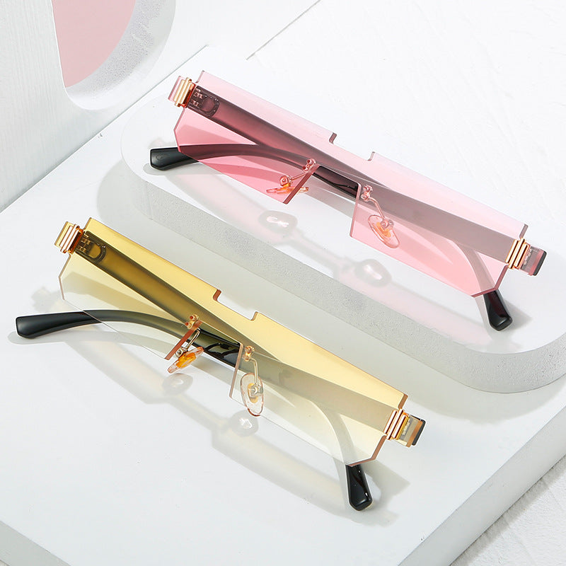 Women's fashionable geometric sunglasses with fine frame Bowlift