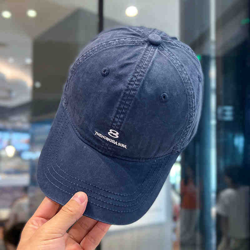 Men's Distressed Cotton Baseball Cap Bowlift