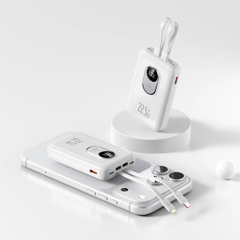 Power bank with fast charging function and integrated cable system Bowlift