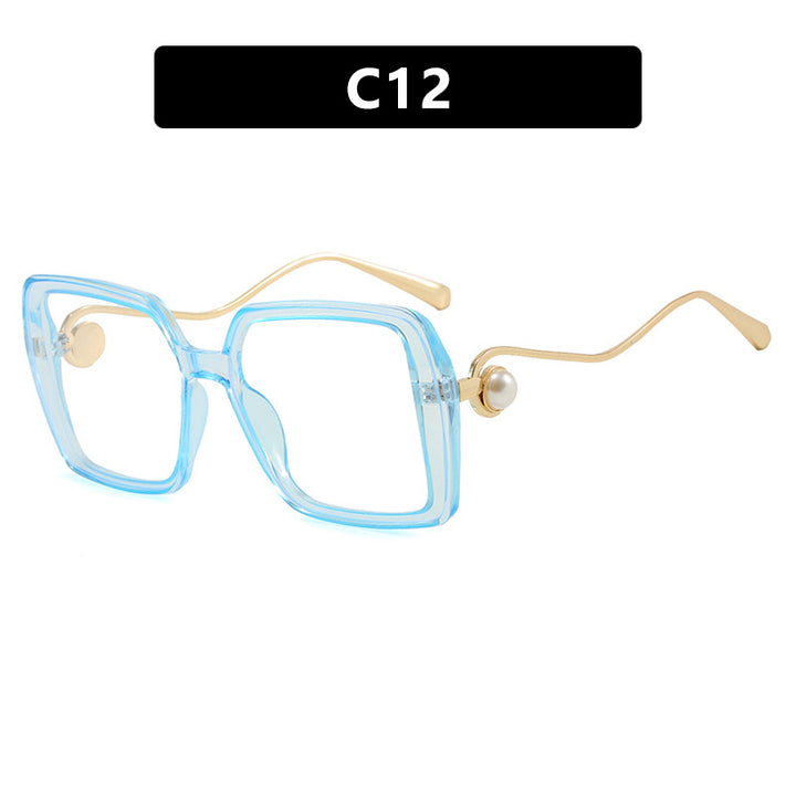 Women's fashionable square glasses with elegant metal frame and unique accents Bowlift