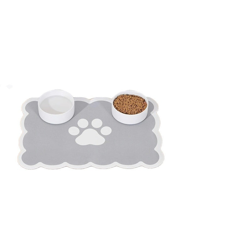 Non-Slip Waterproof Silicone Pet Feeding Mat with Raised Rim and Paw-Print Grip Bowlift