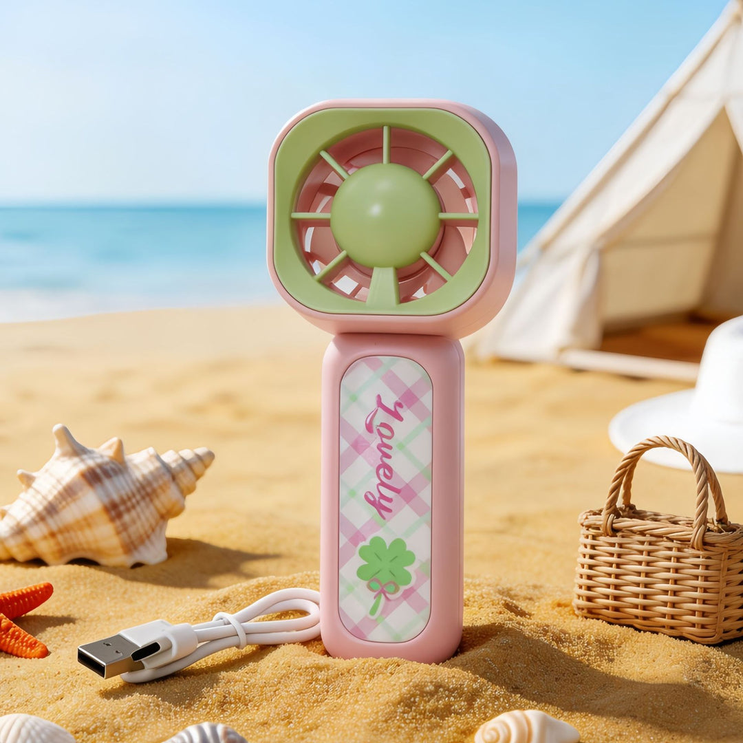 Women's Portable Mini Fan with Cute Animal Design and USB Charging Function Bowlift