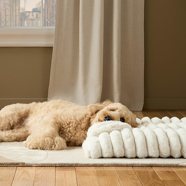 Plush Contoured Pet Sleeping Mat Dog Bed