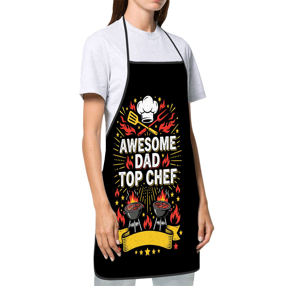 Dog Lover Full-Coverage Kitchen Apron With Adjustable Neck Strap And Waterproof Polyester Shell