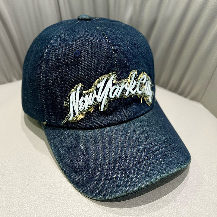 Women's Distressed Denim Cap Bowlift