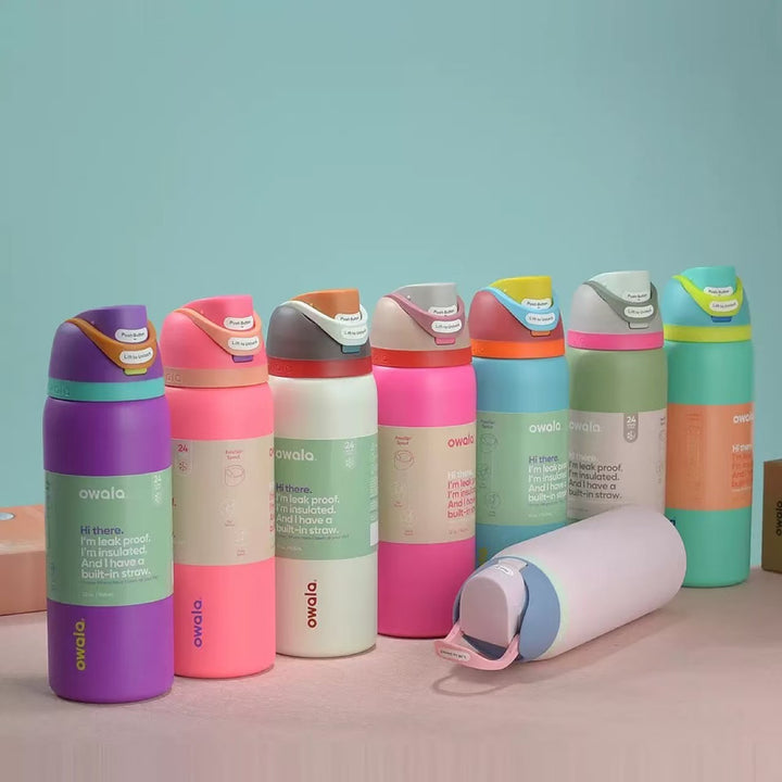 Double-Wall Vacuum Insulated Stainless Steel Travel Bottle With Flip Straw Leakproof Lid And Character Print