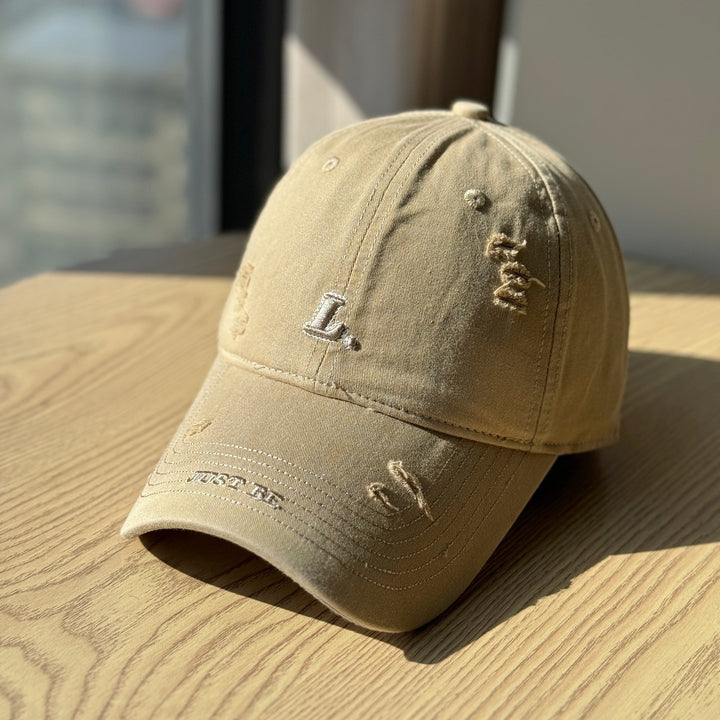 Women's Distressed Cotton Baseball Cap Bowlift