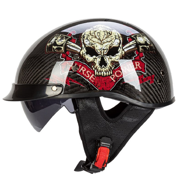 Graphic Safety Skull Design Motorcycle Helmet Bowlift
