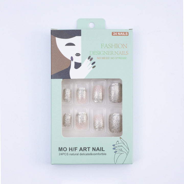 Elegant glitter pattern artificial nails Bowlift